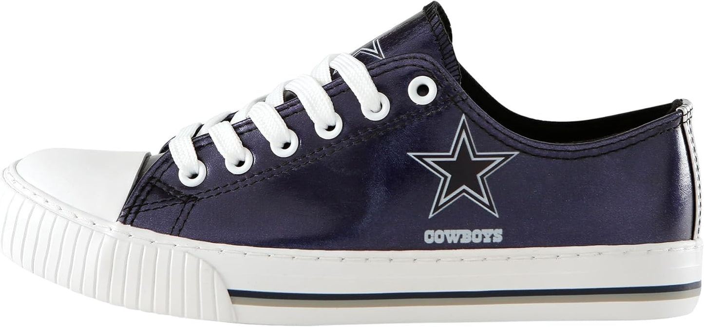 FOCO Women's NFL Team Logo Metallic Fashion Low Top Sneakers
