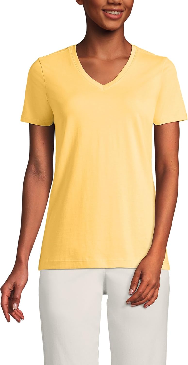 Relaxed Supima Cotton V-Neck T-Shirt for Women - Quality Comfort