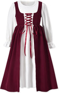 Girls Medieval Princess Dress Size 4-12 - Soft Cotton Spandex Maxi is