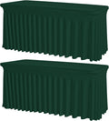Dark Green Spandex Tablecloths for 6FT Tables - Stretch Fitted Set