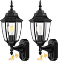 Outdoor Wall Sconce 2 Pack - Dusk to Dawn Motion Sensor Porch Lights