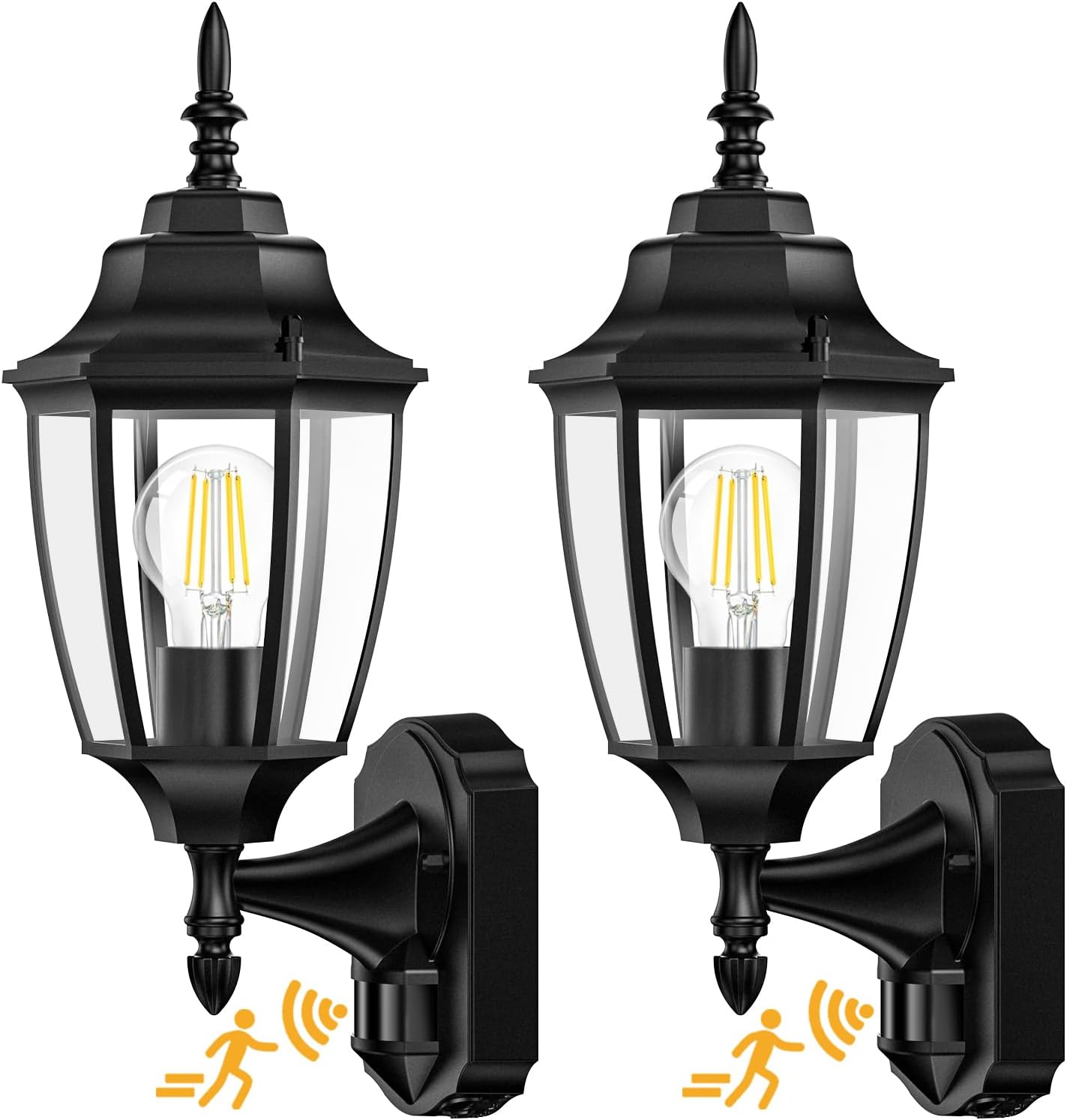 Lamomo Outdoor Wall Sconce: Dusk to Dawn Motion Sensor Lights