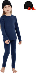 Unisex Kids' Merino Wool Base Layer Sets with Free Beanie