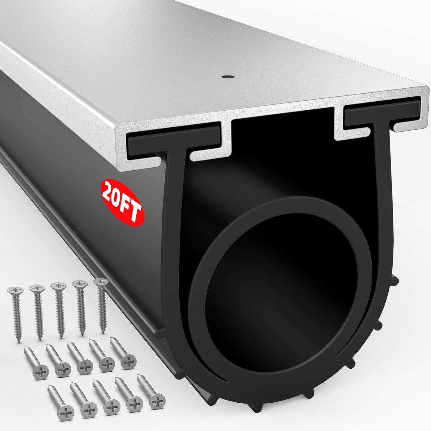 Garage Door Bottom Seal with Pre-drilled Aluminum Track Kit