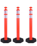 OrangeStar 45in Traffic Delineator Post 3-Pack - Durable Visibility