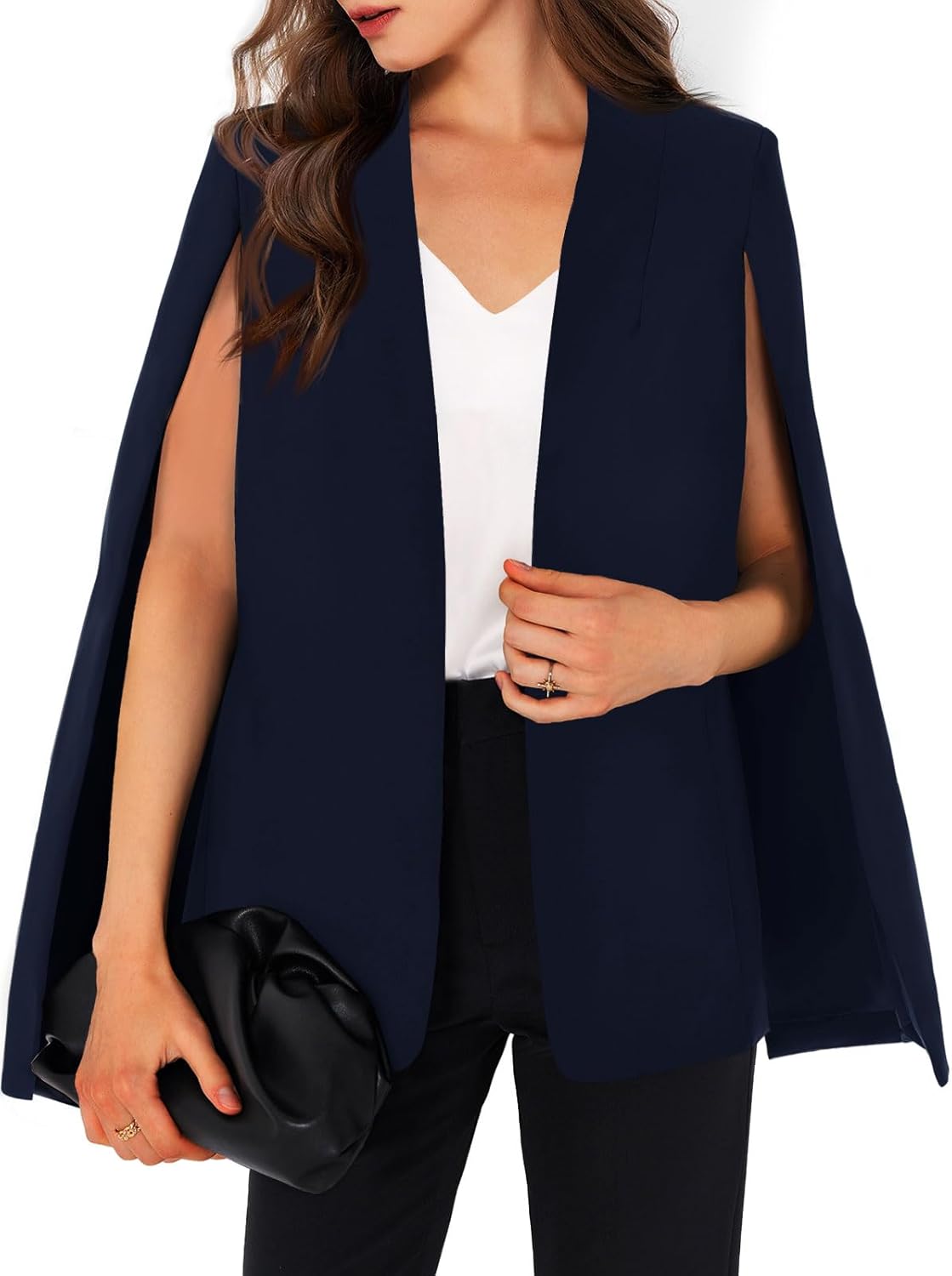 GAMISOTE Womens Cape Blazer for Elegant Work and Casual Wear