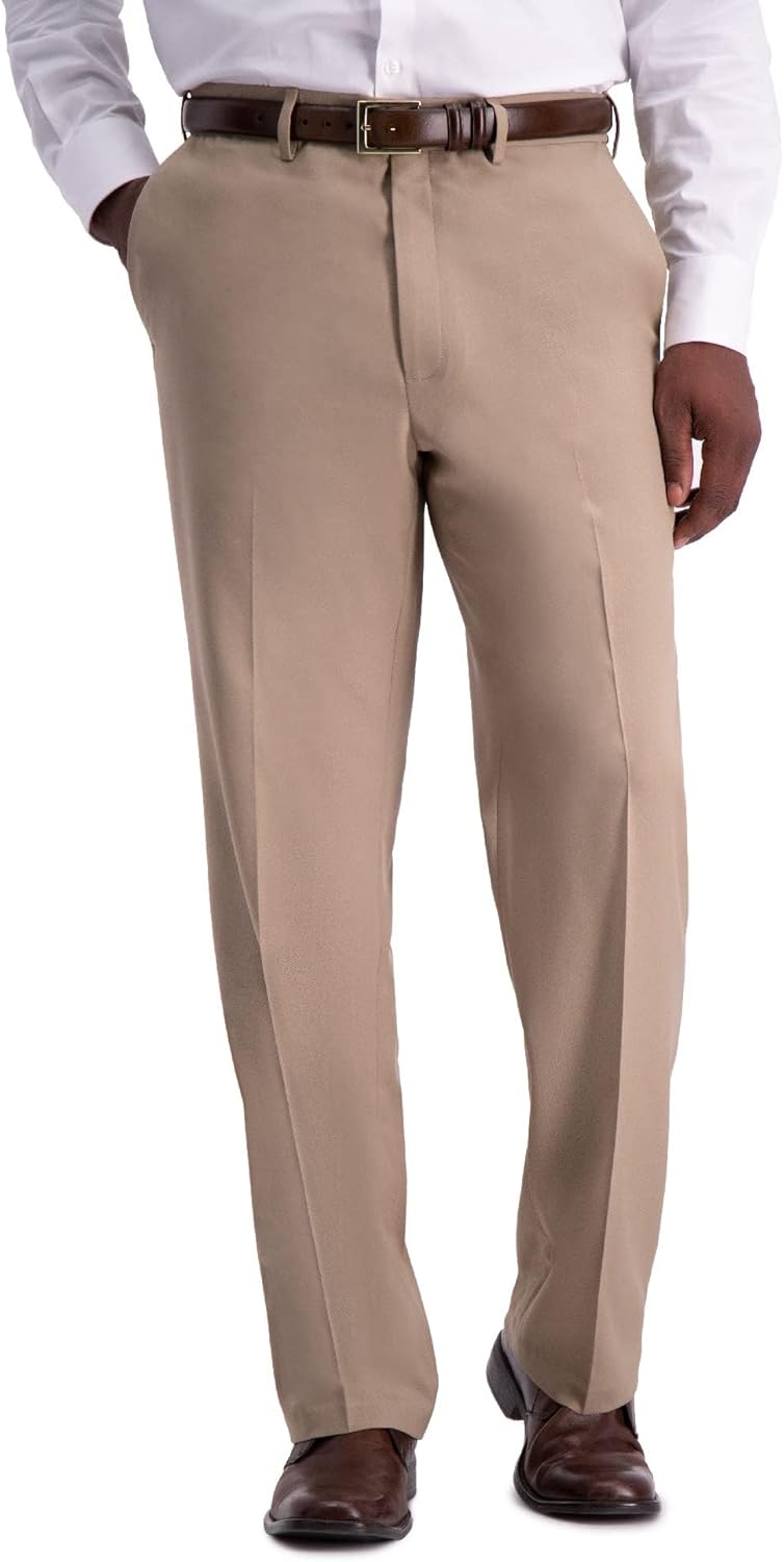 Haggar Men's Premium Comfort Classic Fit Flat Front Pants