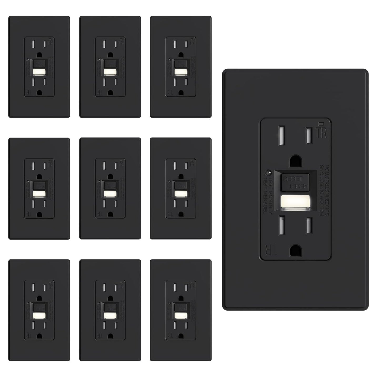 ELEGRP GFCI Outlet with Nightlight for Enhanced Safety and Convenience