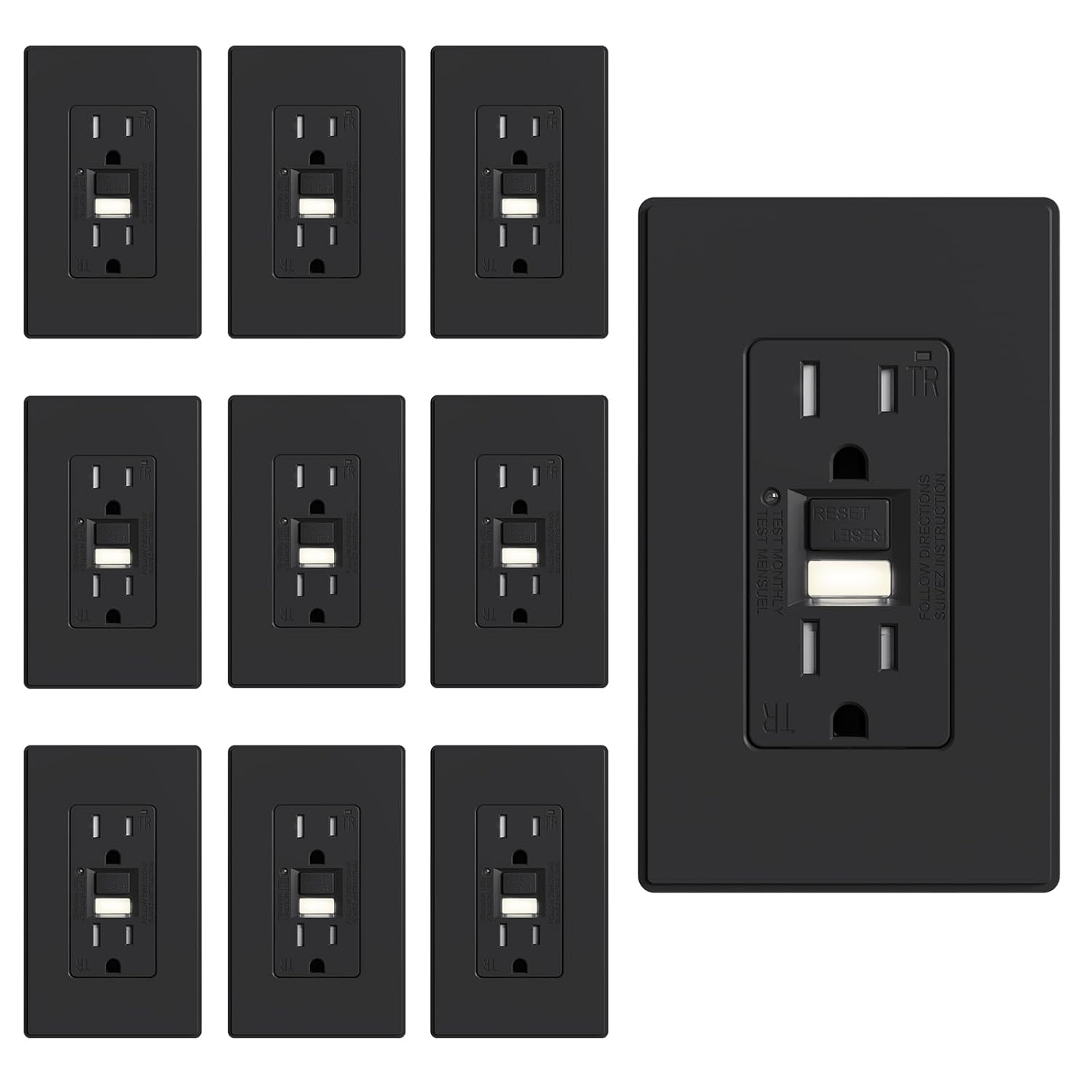 ELEGRP GFCI Outlet with Nightlight for Enhanced Safety and Convenience
