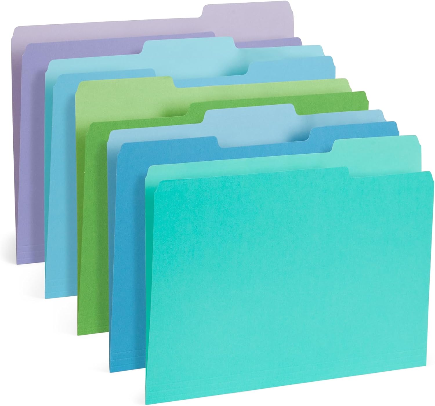 Decorative Ocean Tone File Folders - 100 Pack