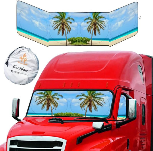 EcoNour Semi-Truck Sun Shade for Windshield & Side Windows