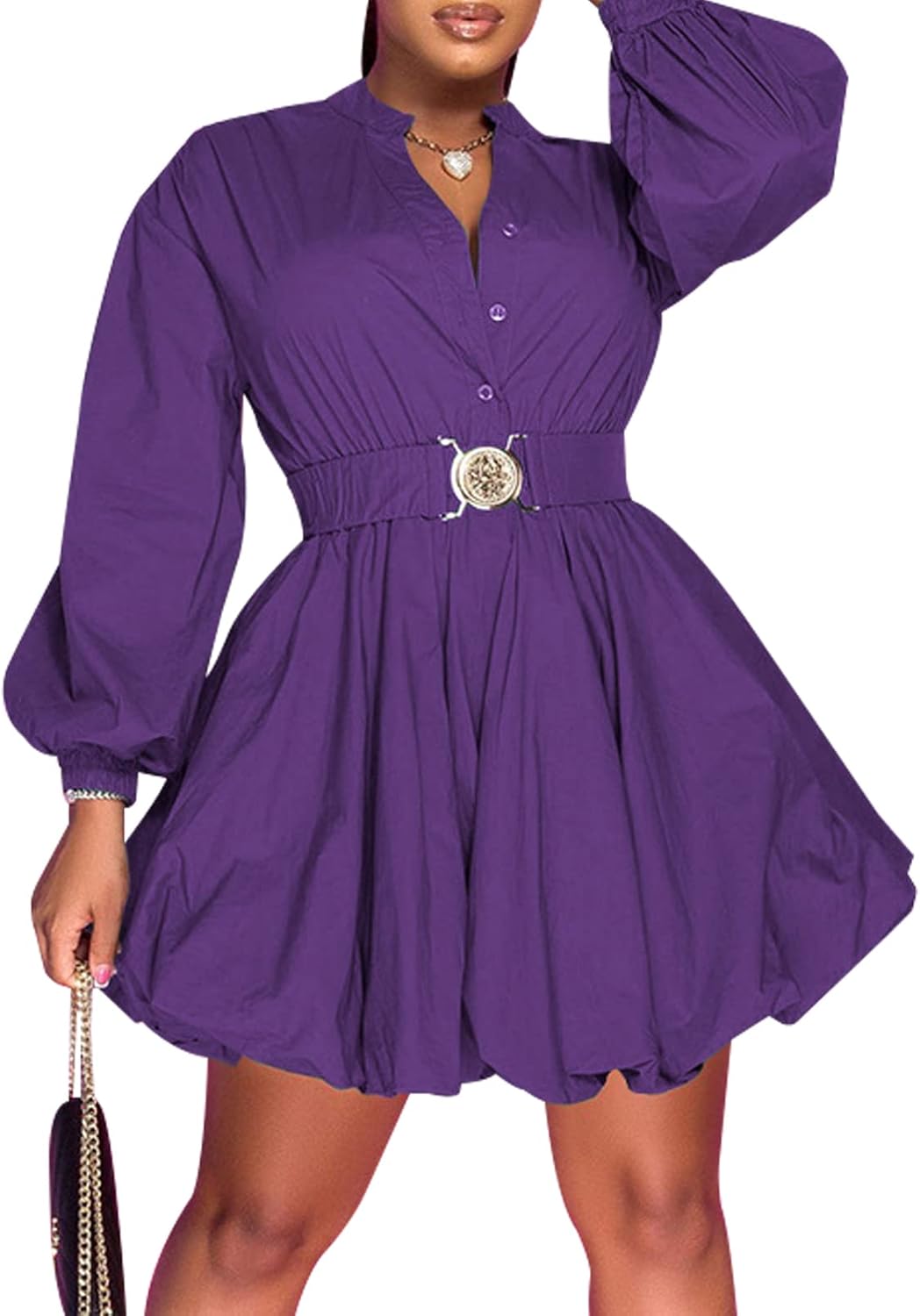 Uni Clau Womens Button Down Shirt Dress for Casual Elegance