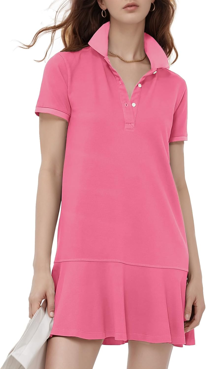 Flygo Womens Polo Dress for Golf Tennis and Summer Fun
