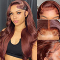 Reddish Brown Lace Front Wigs Human Hair 13x4 Body Wave - Natural Look