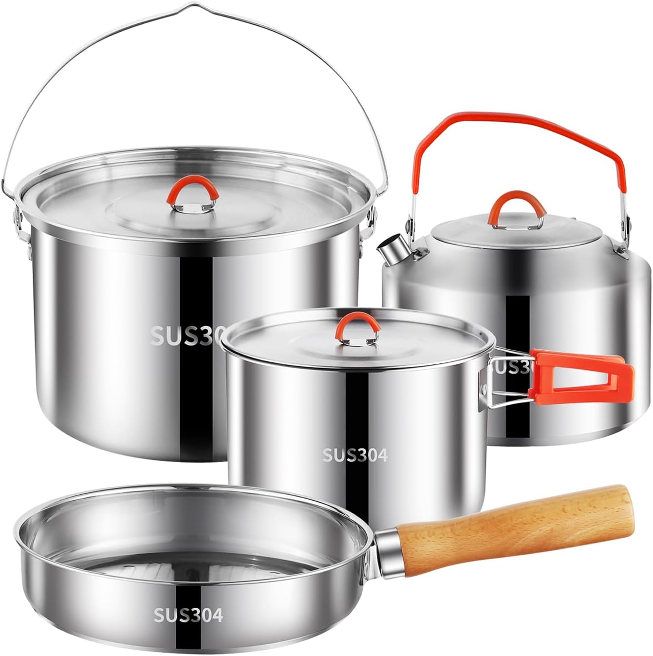 Durable Stainless Steel Camping Cookware Set