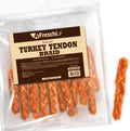 AFreschi Turkey Tendon Dog Treats, 8 oz Braid - Hypoallergenic Chew