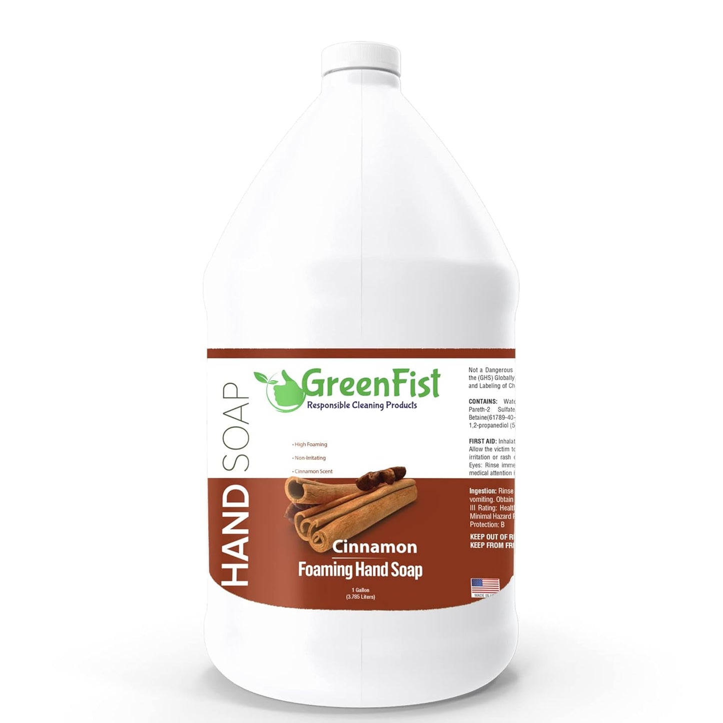 GreenFist Foaming Hand Soap Refills - Cinnamon Scented 128 oz