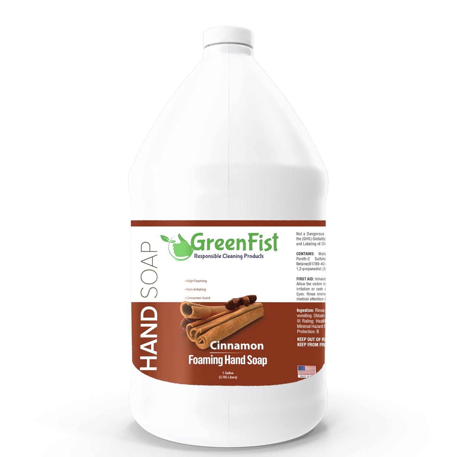 GreenFist Foaming Hand Soap Refills - Cinnamon Scented 128 oz
