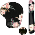 Curved Peony Wrist Rest Support for Mouse Pad & Keyboard Set - Black