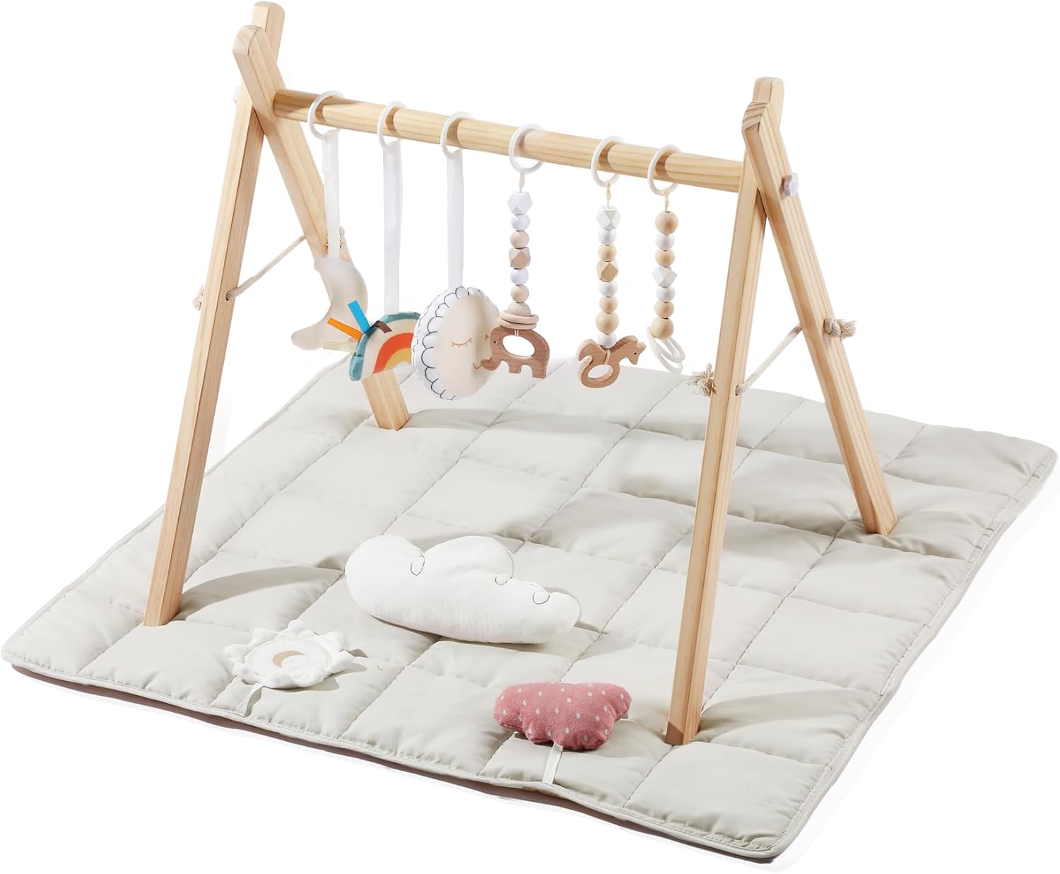 Little Dove Baby Gym with Mat for Sensory Play and Comfort