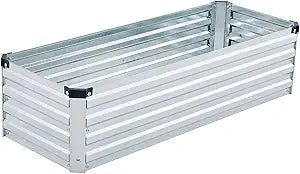 4x1.5x1ft Galvanized Raised Garden Bed for Outdoor Planting