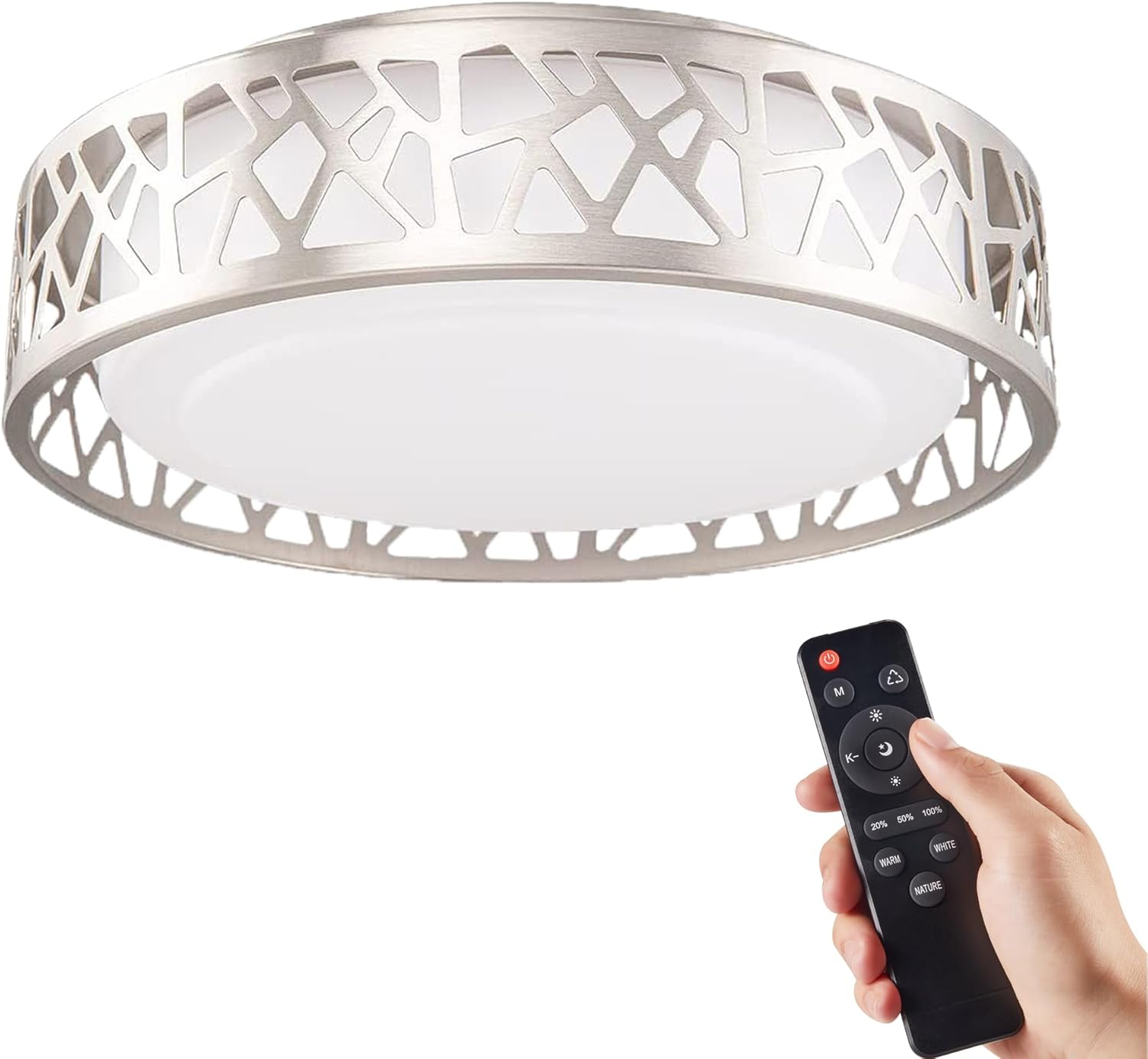 Flush Mount Ceiling Light Fixture with Remote Control for Home