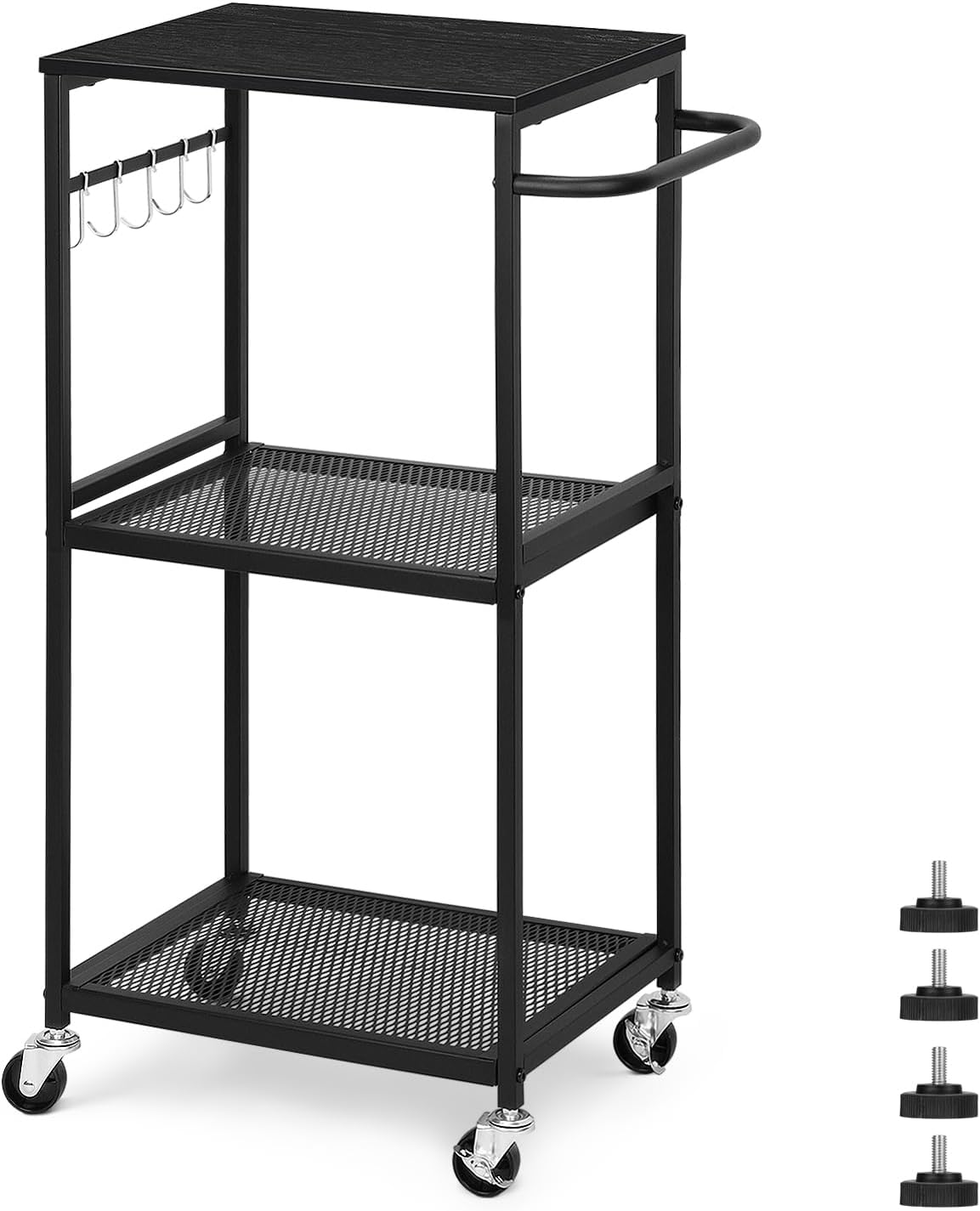 NANANARDOSO 3-Tier Rolling Kitchen Cart