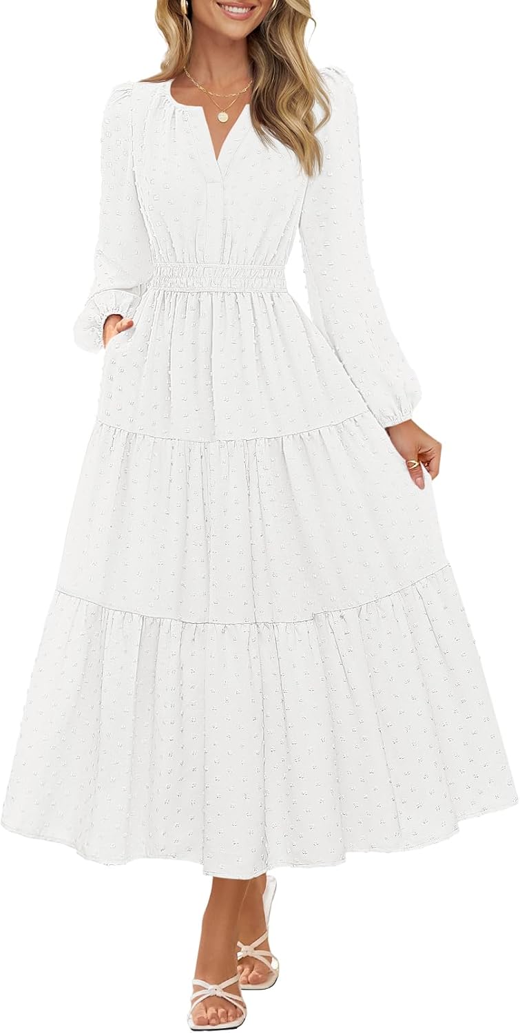 MEROKEETY Women's Fall Long Sleeve Maxi Dress for Every Occasion