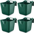 4 Pack 15 Quart Horse Feeders Hook Over Stall Buckets - Durable