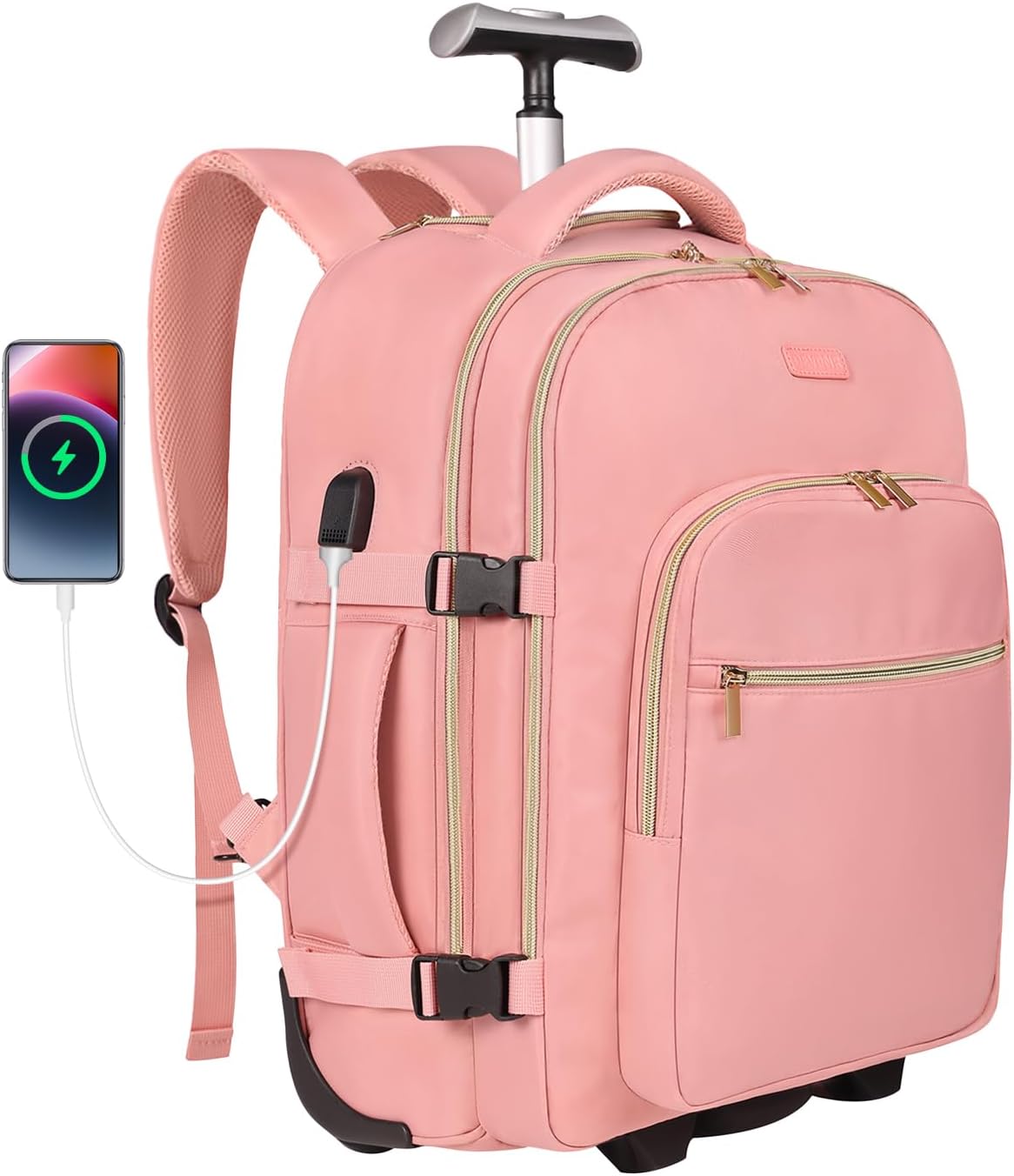 Rolling Backpack for Women with Wheels - Stylish Travel Companion
