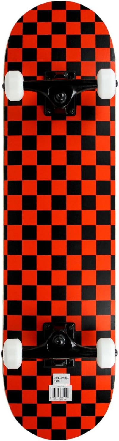 Krown Rookie Checker Skateboard - Perfect for Beginners and Pros