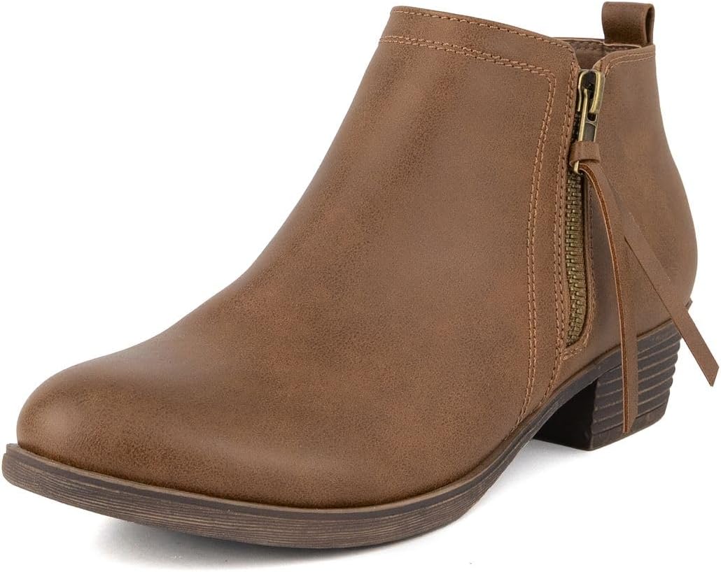 LONDON FOG Women's Tina Ankle Bootie with Functional Zip Closure