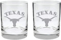Texas Longhorns 2-Sided Etched Satin Finish Rock Glasses - Set of 2