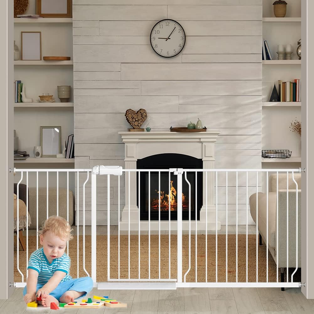 Extra Wide Baby Gates for Indoor Safety 71.5-76.3 Inch