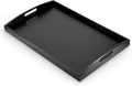 Black Bamboo Serving Tray Extra Large with Handles - Stable, Versatile