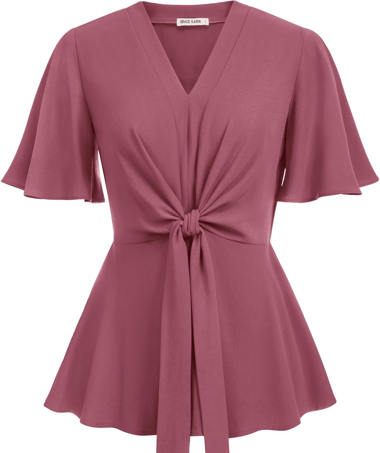 GRACE KARIN Women's Elegant V Neck Peplum Tops for Any Occasion
