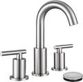 Widespread Bathroom Faucet with Sink Drain and Supply Hose - Brushed