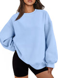 Womens Oversized Fleece Crewneck Sweatshirt - Comfy Fall Layer