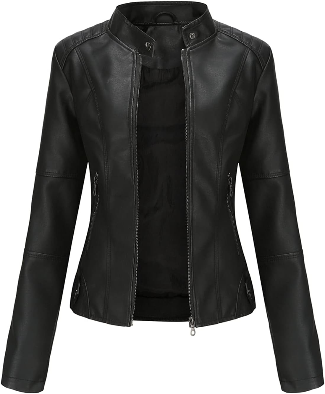 Faux Leather Jacket Women Bomber Jacket for Stylish Comfort