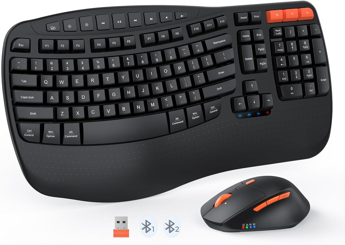 MEETION Wave Ergo Keyboard with Silent Mouse