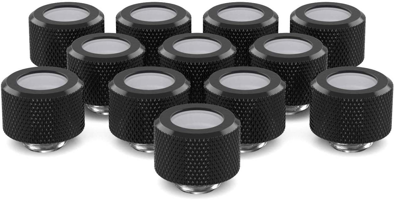 PrimoChill 14mm OD Rigid SX Fitting - 12 Pack - Satin Black