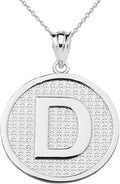 925 Sterling Silver Initial Letter D Pendant Necklace - Everyday Shine