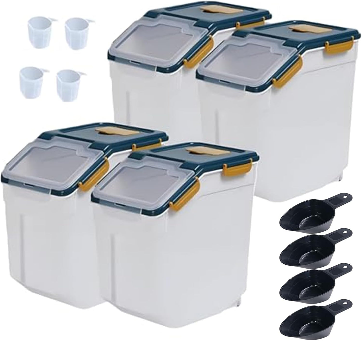 Large Flour Storage Container Bin with Airtight Seal and Wheels
