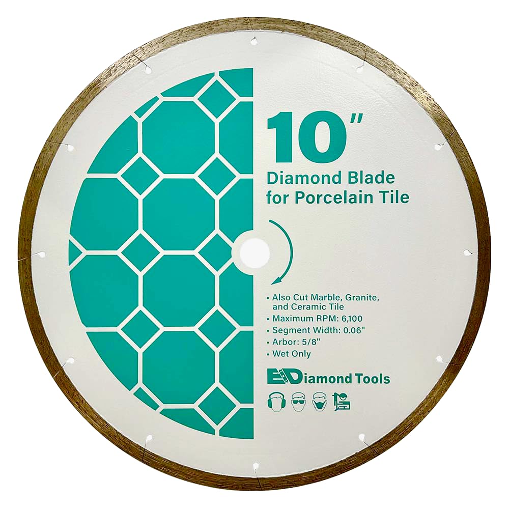 10 in Diamond Saw Blades for Porcelain and Ceramic Tiles