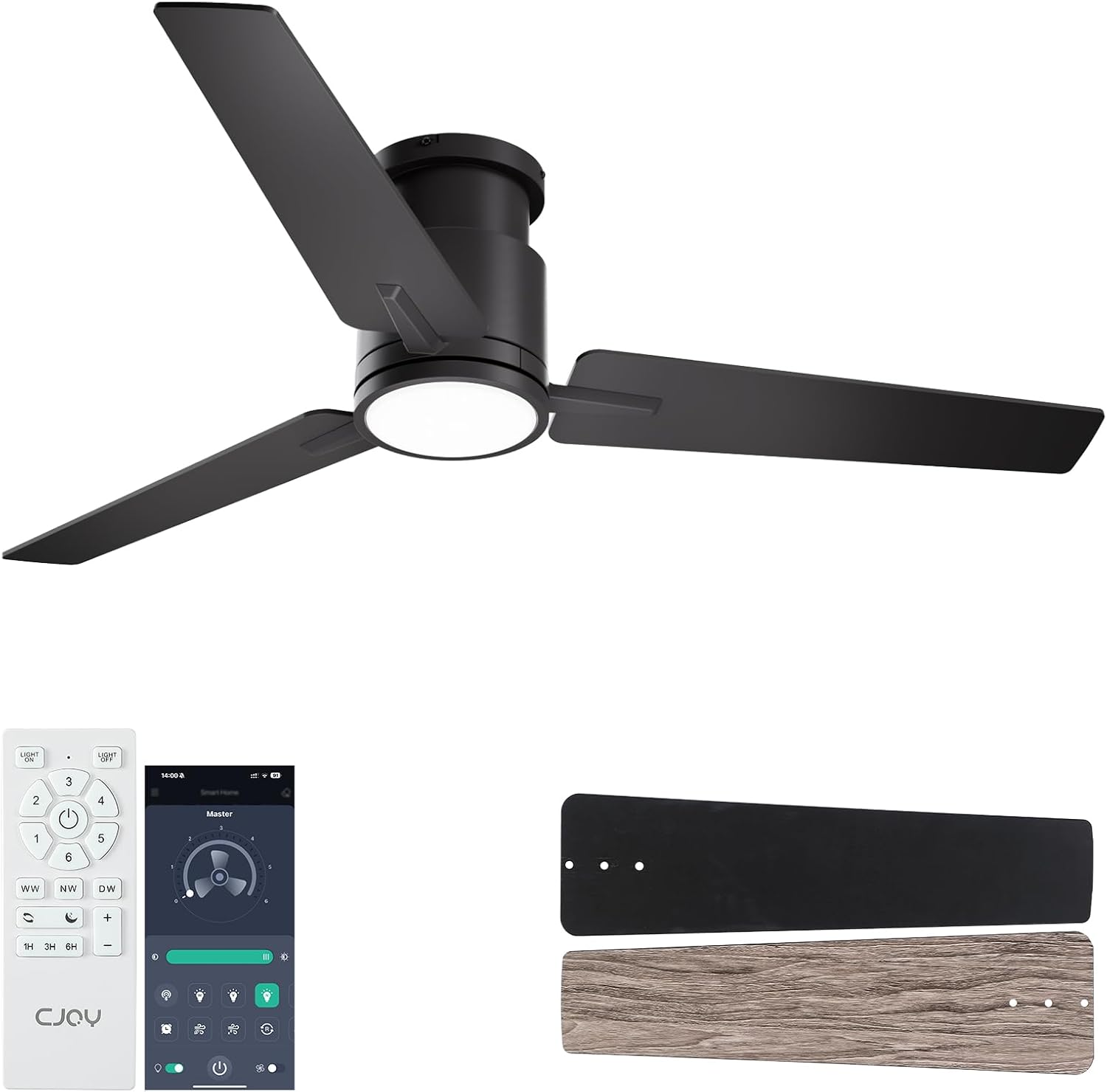 CJOY Ceiling Fan with Lights: Modern 48 Inch Design
