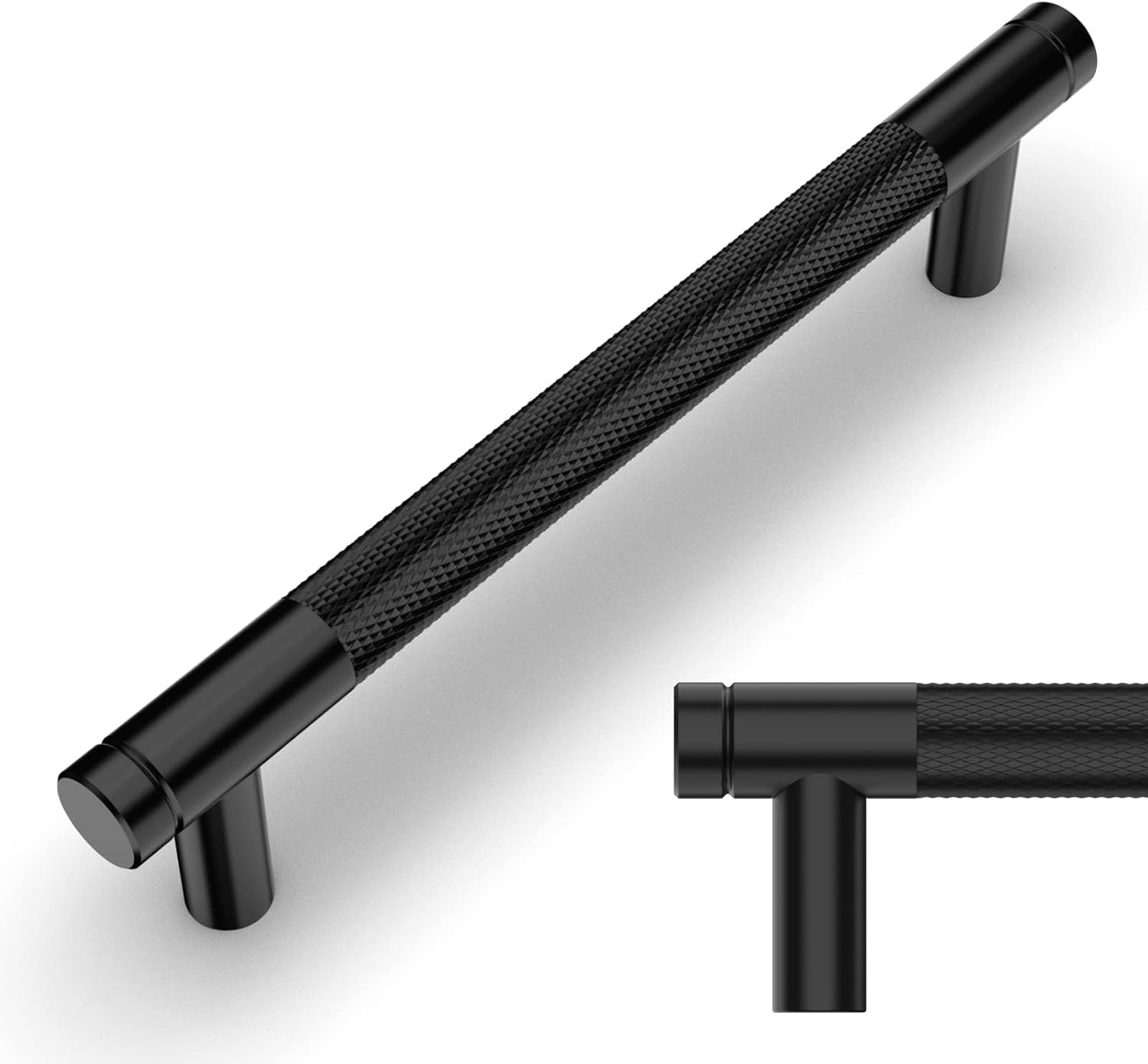 Amerdeco 10 Pack Matte Black Cabinet Pulls for Kitchen & Bathroom