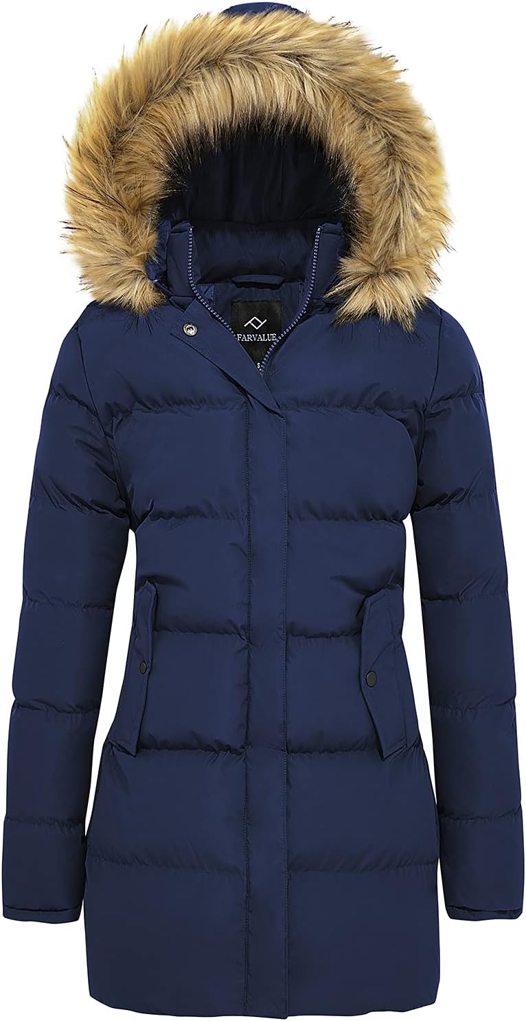 FARVALUE Women's Winter Coat Warm Parka Jacket Puffer Quilted