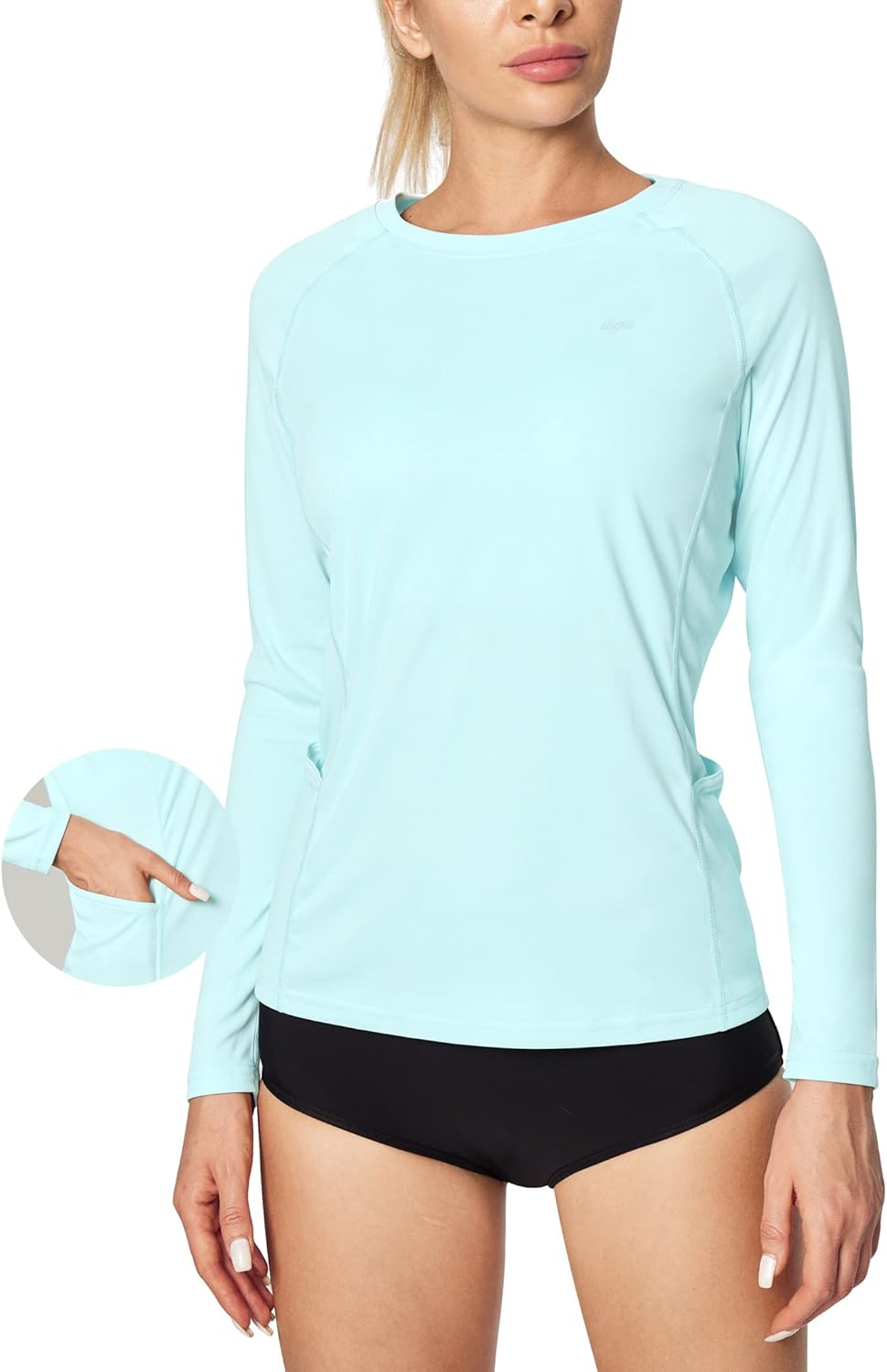 UPF 50+ IUGA Women's Rash Guard: Sun-Protective Workout Shirt