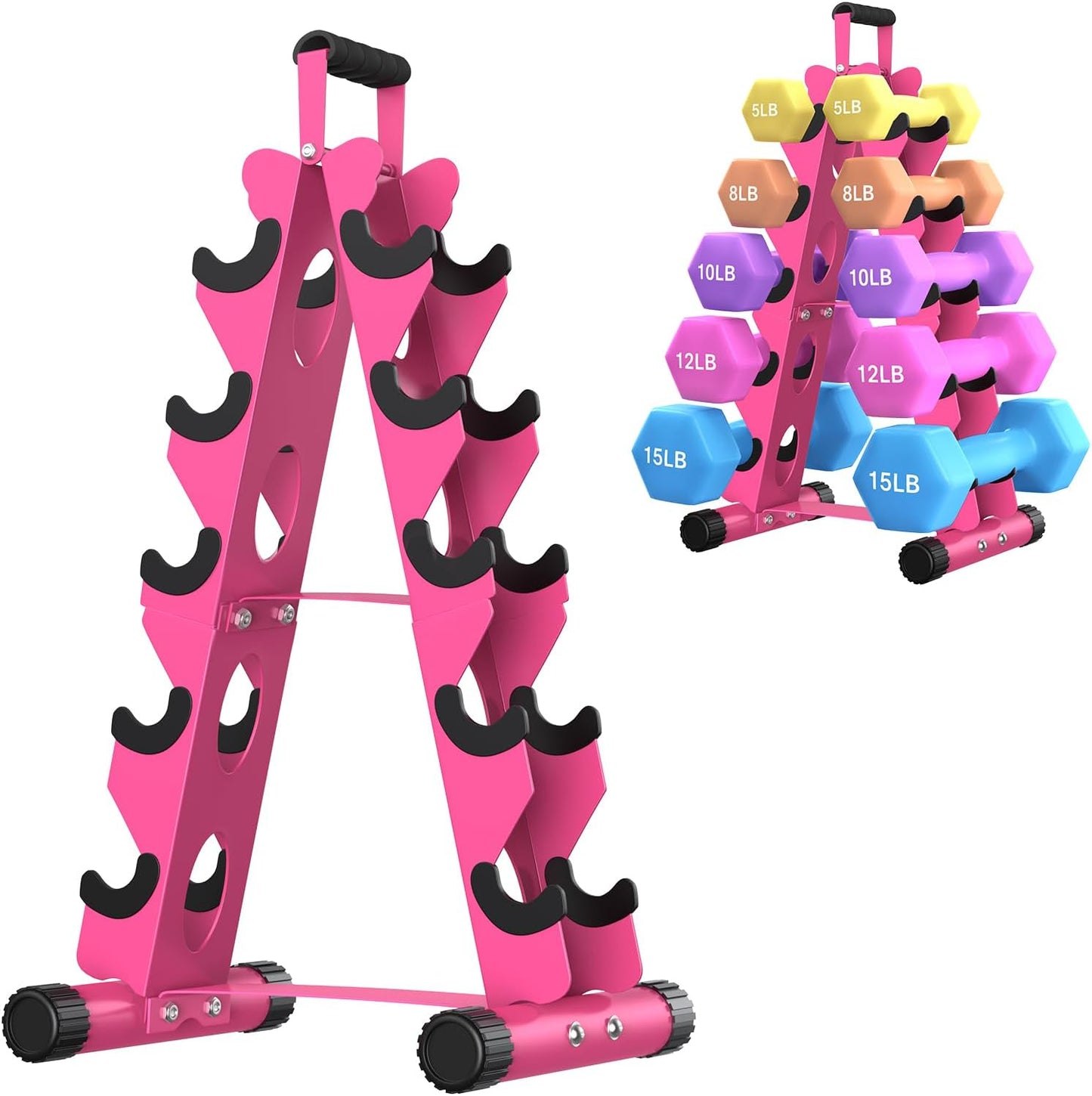5 Tier Dumbbell Rack Stand for Home Gym - Space Saver Design