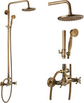 gotonovo Exposed Bathroom Shower Faucet Set 8 in Rainfall - Antique